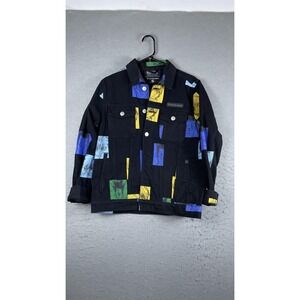 Hypland Hunter X Hunter Jacket Mens Small Black Denim Anime Bomber Graphic